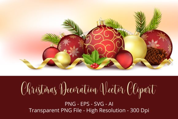 Christmas Decoration Vector Clipart for Editorial and Web Design