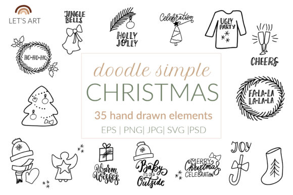 Christmas Doodle Svg for Festive Handmade Creations