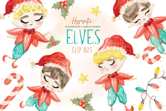 Christmas Elves Clip Art for Festive Crafting