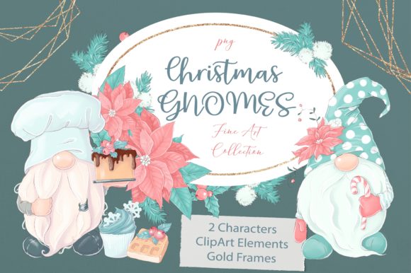 Christmas Gnomes, Gold Frames and Clipart Review