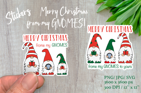 Christmas Gnomes. Merry Christmas Sticke Review