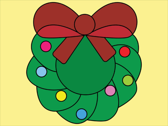 Christmas Green Garland Illustration