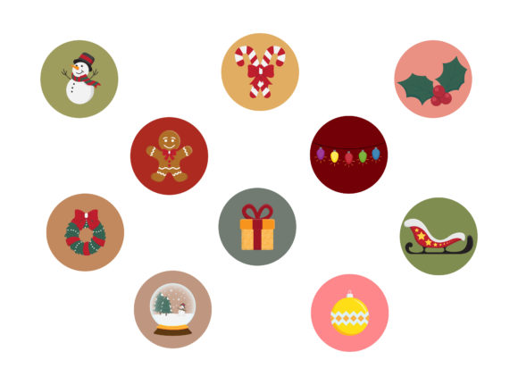 Christmas Snowball Icon Vector Bundle