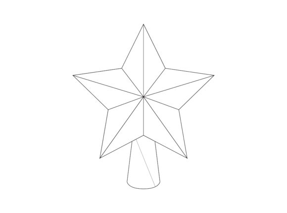 Christmas Star Outline Icon Vector