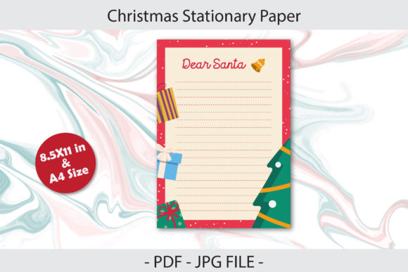 Christmas Stationary Paper for Printable Illustrations