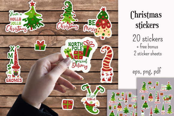 Christmas Stickers Illustrations for Branding and Marketing