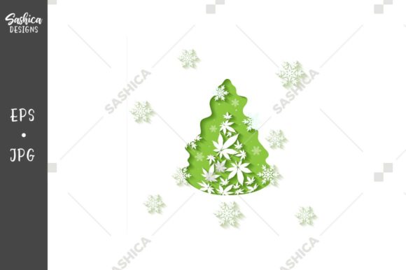 Christmas Tree Cut Out Vector Background for Editorial Use