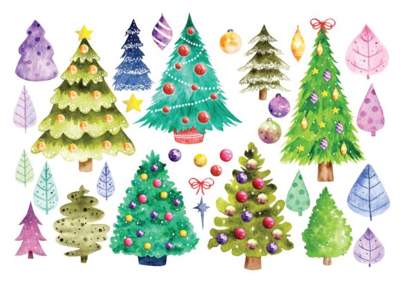 Christmas Tree in Watercolor Vector
