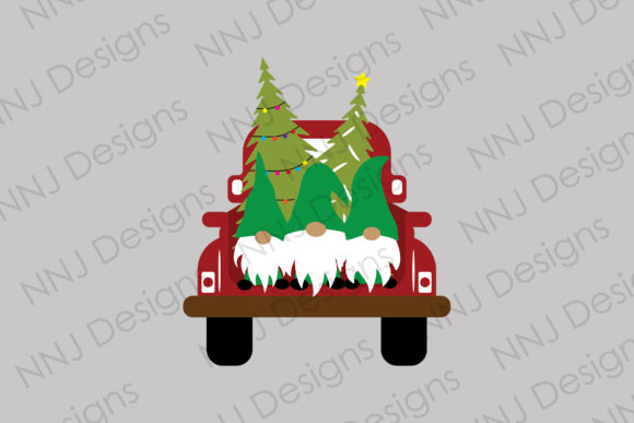 Christmas Truck with Gnomes and Tree Illustration Review