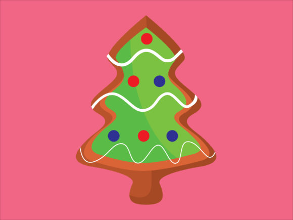 Illustration Christmas Cookies Tree for Commercial Use