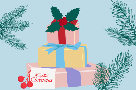 Merry Christmas Gift Background Vector
