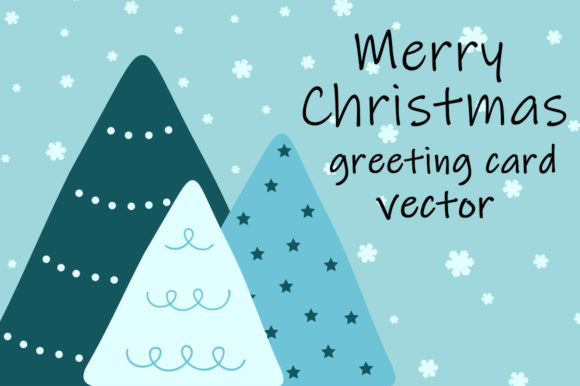 Merry Christmas Postcard Greeting Card Illustration